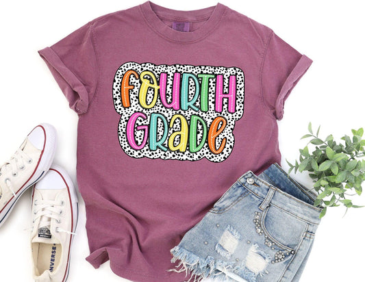 Comfort Colors Dalmatian Fourth Grade Teacher Shirt