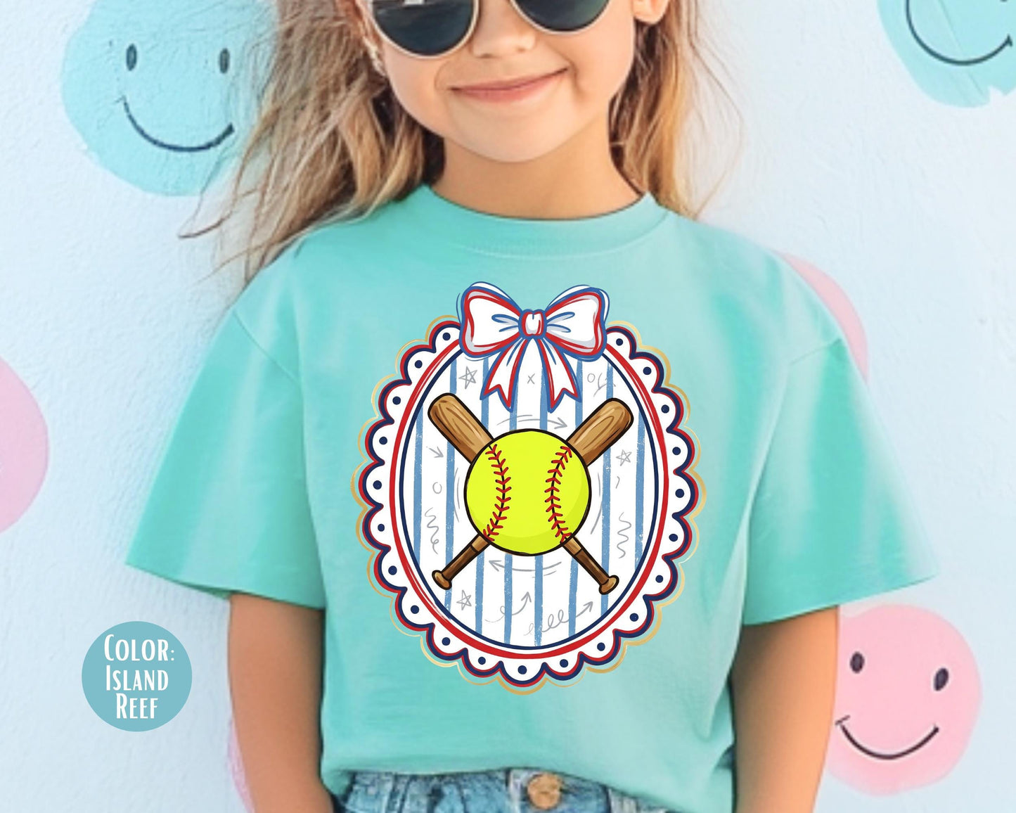 Comfort Colors Girls Coquette Softball Shirt, Softball Shirts