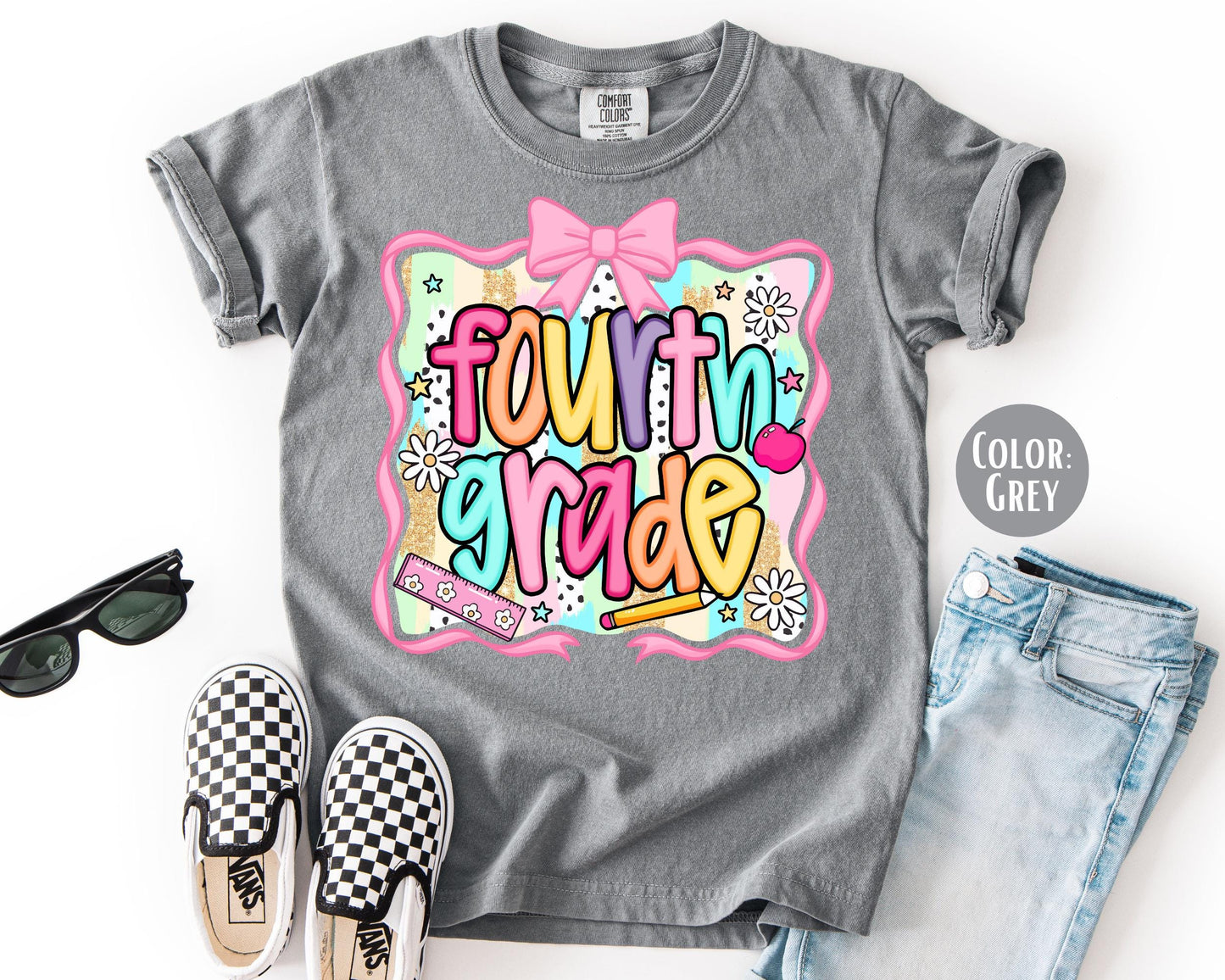 Comfort Colors 4th Grade Shirt: Preppy Back to School Tee