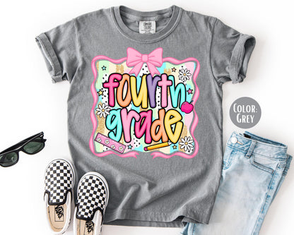 Comfort Colors 4th Grade Shirt: Preppy Back to School Tee