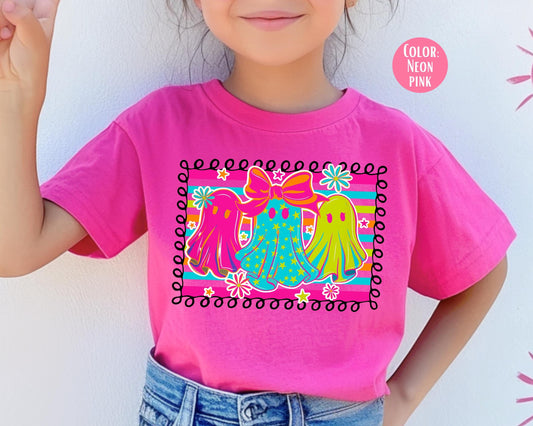 Comfort Colors Neon Ghost Halloween Shirt: Matching Mom & Daughter