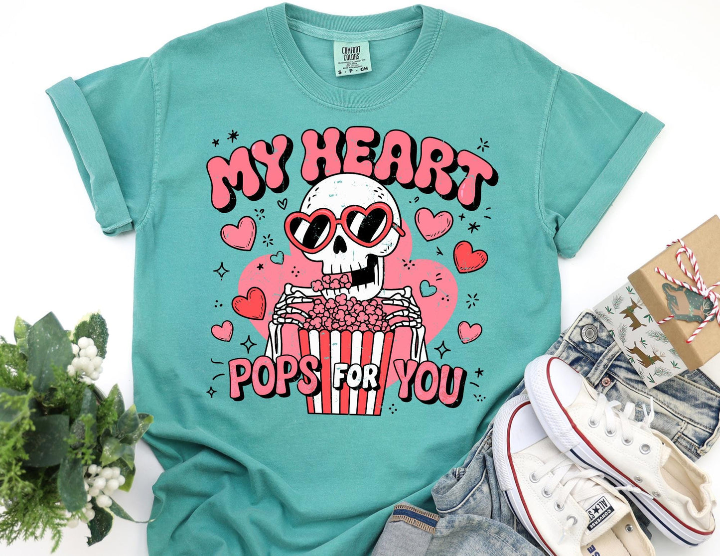 Comfort Colors Valentine Shirt: My Heart Pops For You