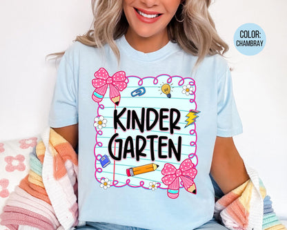 Comfort Colors® Coquette Kindergarten Shirt, Kindergarten Teacher Shirts