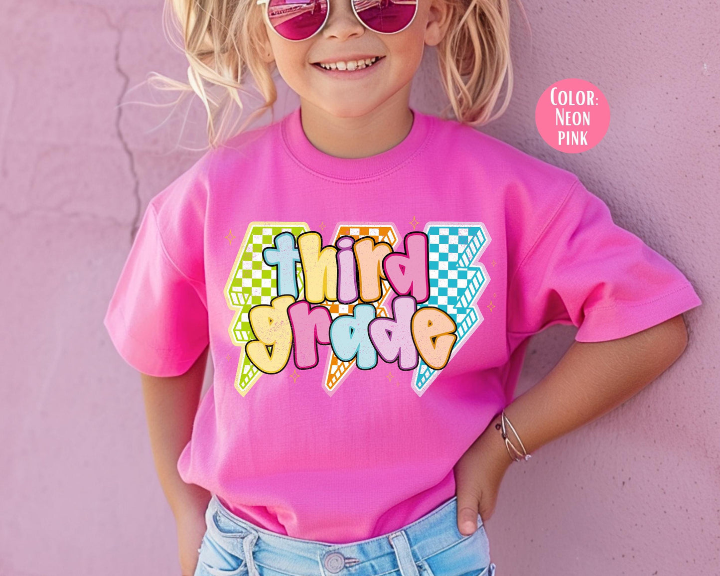 Comfort Colors Third Grade Shirt: Lightening Bolt Back to School Tee