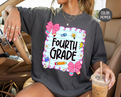 Comfort Colors® Coquette Fourth Grade Shirt, 4th Grade Teacher Shirts