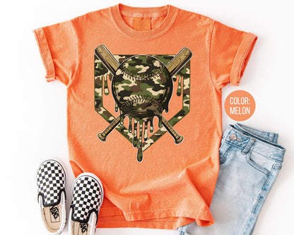 Comfort Colors® Boys Camo Baseball Shirt, Kids Baseball Shirts