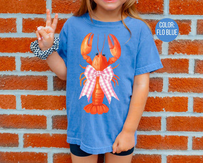 Comfort Colors Lobster Bow Shirt: Girly Beach Tee