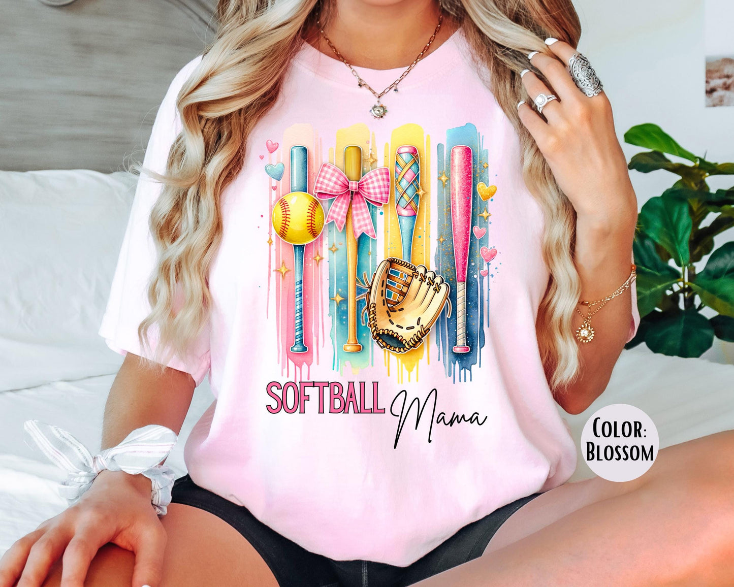 Comfort Colors Softball Mama Shirt: DTF Print, Mom Life Tee