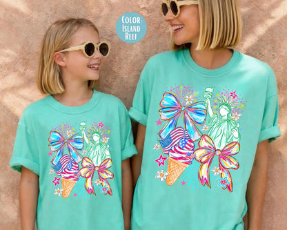 Comfort Colors Coquette Statue of Liberty Shirt, 4th of July Shirts