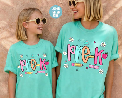 Comfort Colors® Colorful Preppy Pre-K Shirt, Pre K Teacher Shirts