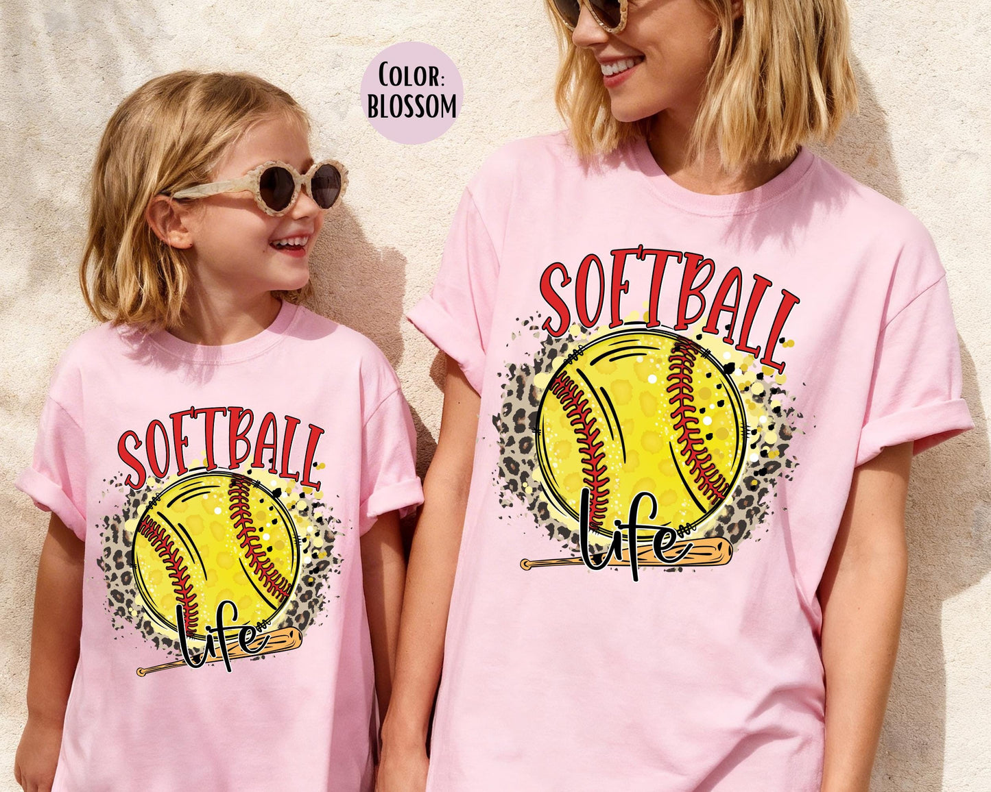 Comfort Colors Girls Softball Life Shirt: Matching Mom & Daughter Softball Shirts