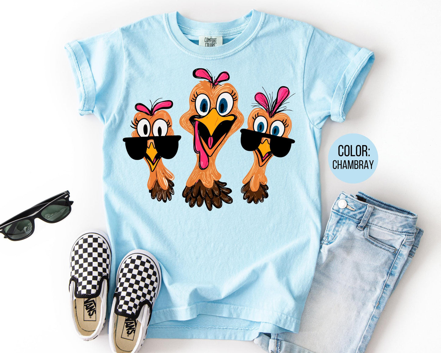 Comfort Colors Funny Turkey Thanksgiving Shirt: Matching Family Tees