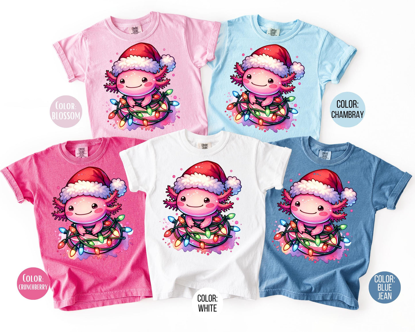 Comfort Colors Christmas Axolotl Shirt, Axolotl Gift
