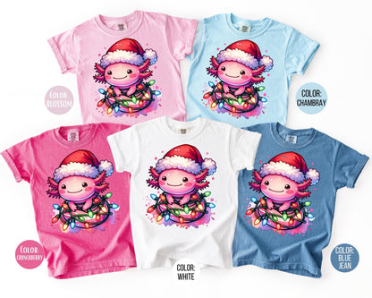 Comfort Colors Christmas Axolotl Shirt, Axolotl Gift