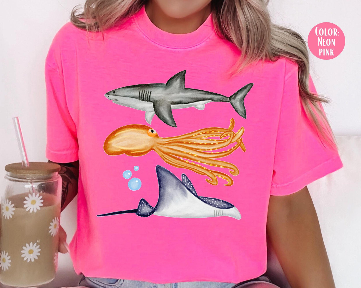 Comfort Colors® Kids Sea Creatures Shirt, Aquarium Shirts