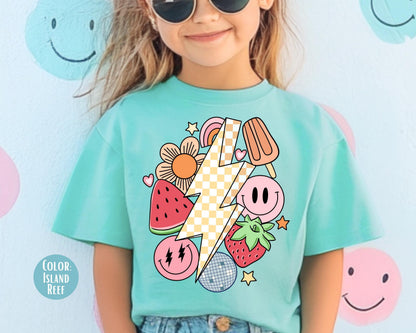Comfort Colors® Girly Retro Summer Shirt, Girls Summer Break Shirts