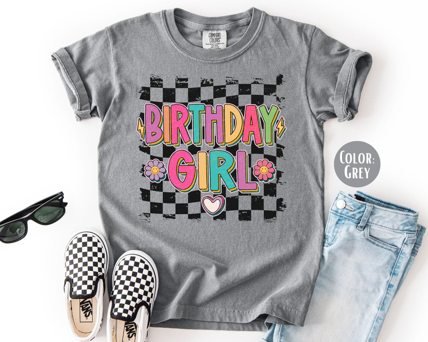 Comfort Colors Kids Birthday Girl Shirt