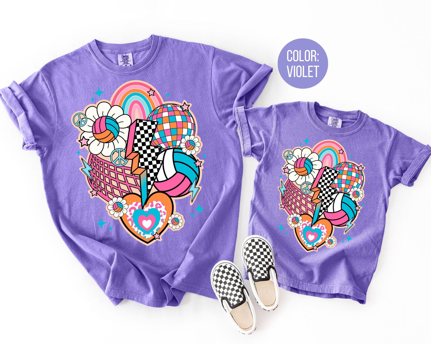 Comfort Colors Retro Girls Volleyball Shirt: Volleyball Mom Shirts