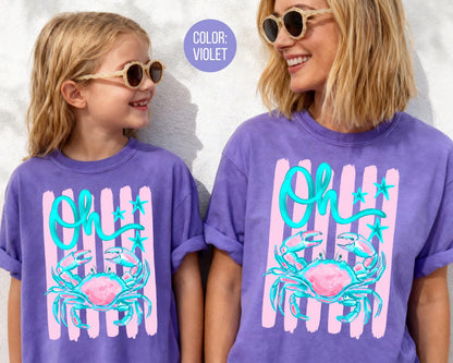 Comfort Colors Oh Crab Shirt, Funny Beach Shirts