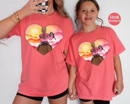 Comfort Colors® Cowgirl Western Shirt, Western Heart Shirt, Trendy Cowgirl Tee, Matching Western Shirts