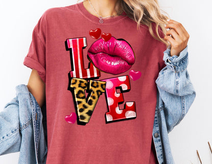 Comfort Colors Retro Love Shirt, Valentine's Day Gift