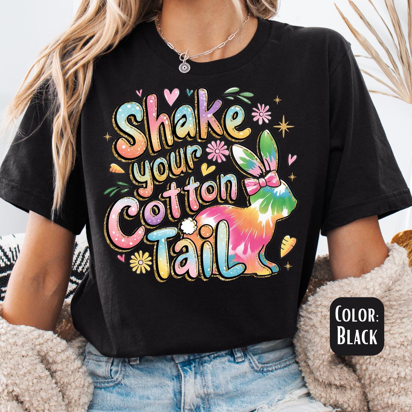 Shake Your Cotton Tail Shirt, Easter Bunny Shirt, Cute Easter Tee, Colorful Easter Shirts, Easter Gift for Her, Bunny Shirts, Cotton Tail
