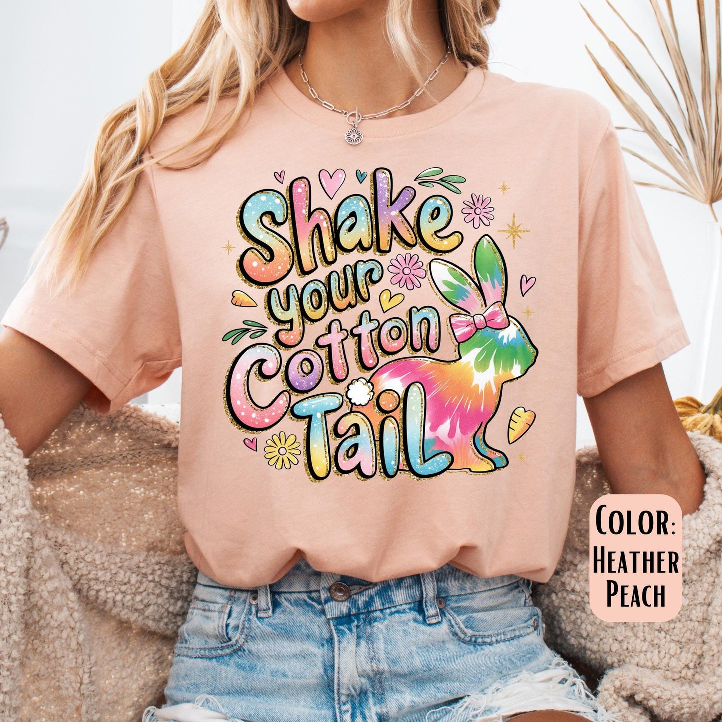 Shake Your Cotton Tail Shirt, Easter Bunny Shirt, Cute Easter Tee, Colorful Easter Shirts, Easter Gift for Her, Bunny Shirts, Cotton Tail
