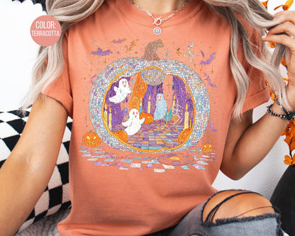 Comfort Colors Iridescent Disco Ghost Shirt: Trendy Halloween Tee
