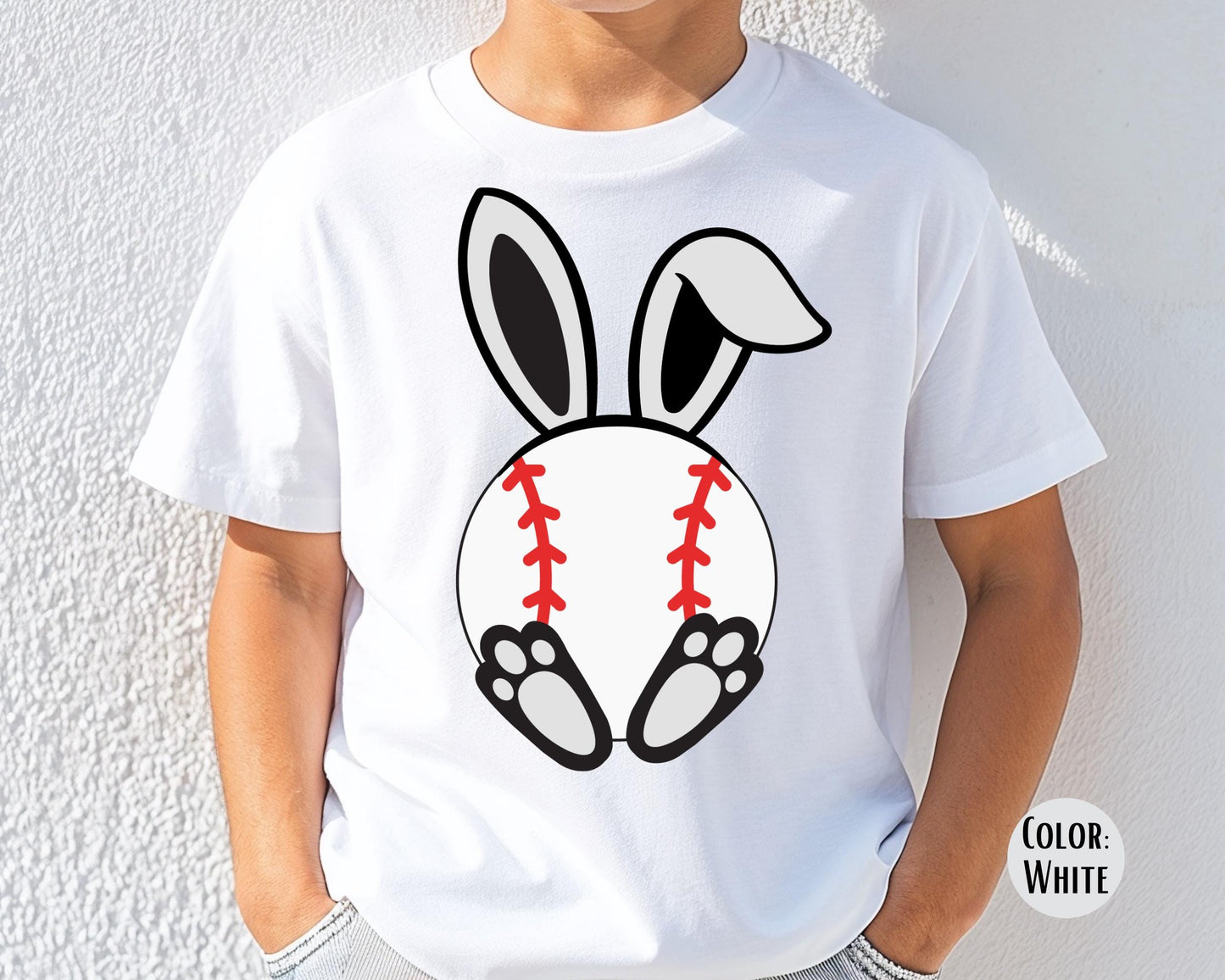 Comfort Colors® Boys Easter Baseball Shirt, Kids Bunny Baseball Tee