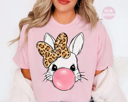 Comfort Colors® Bubble Gum Bunny Shirt, Girls Easter Bunny Shirts