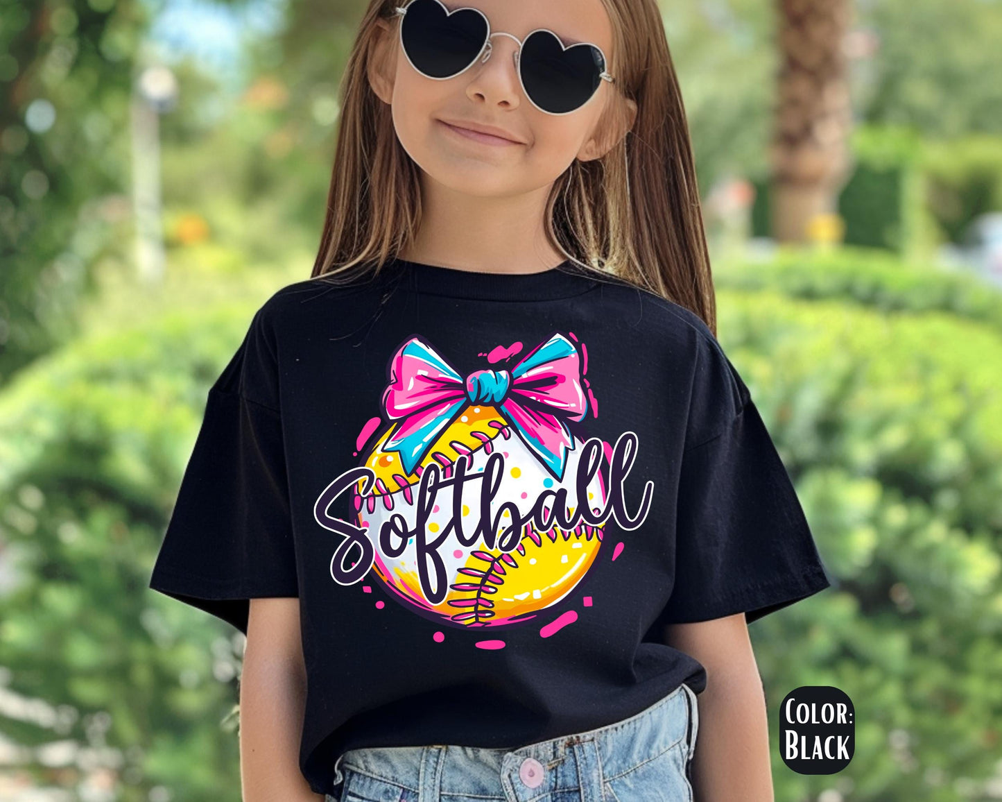 Girls Coquette Softball Shirt: Comfort Colors Youth Tee