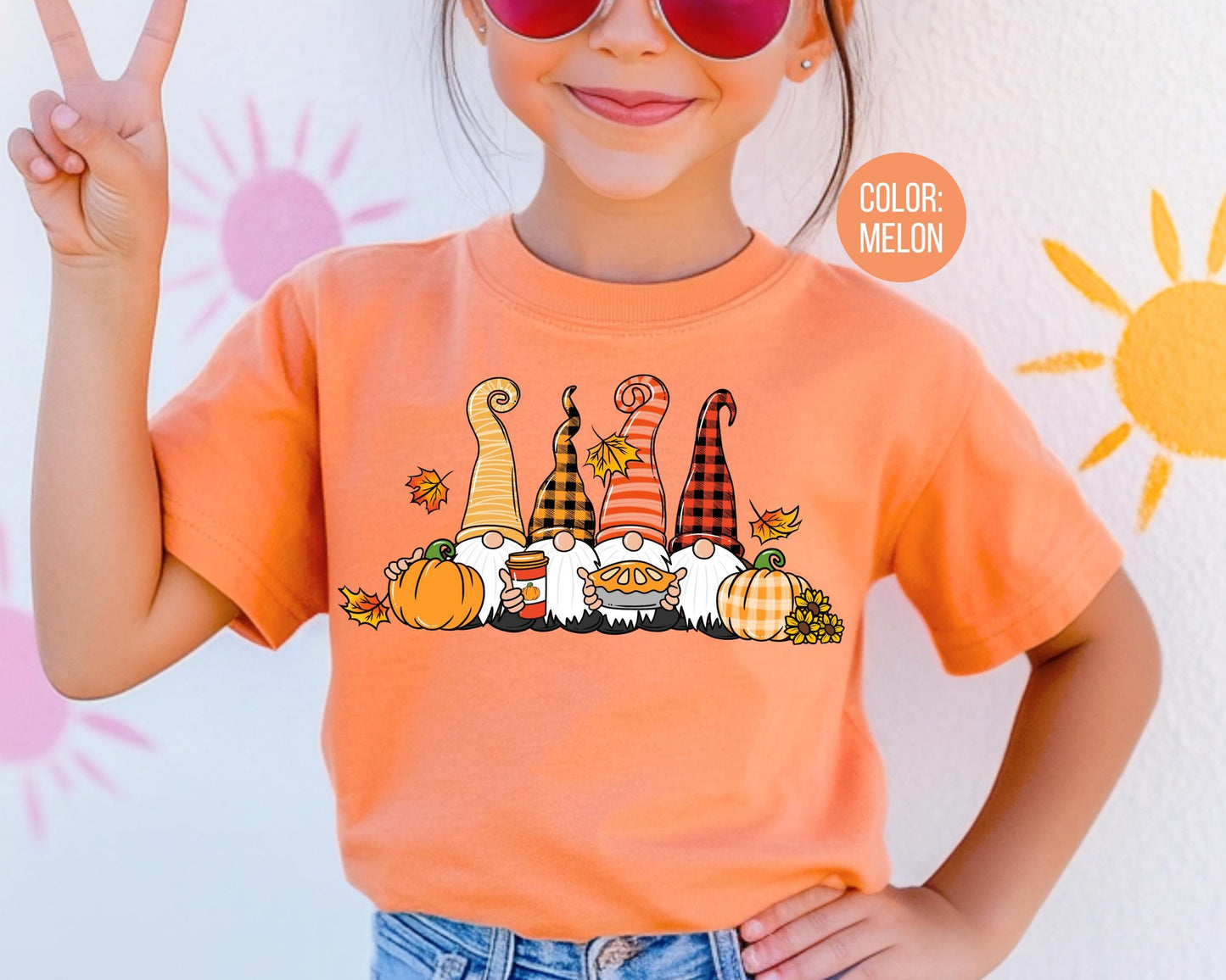 Comfort Colors Fall Gnome Shirt, Thanksgiving Shirts for Kids, Gnomes Tee