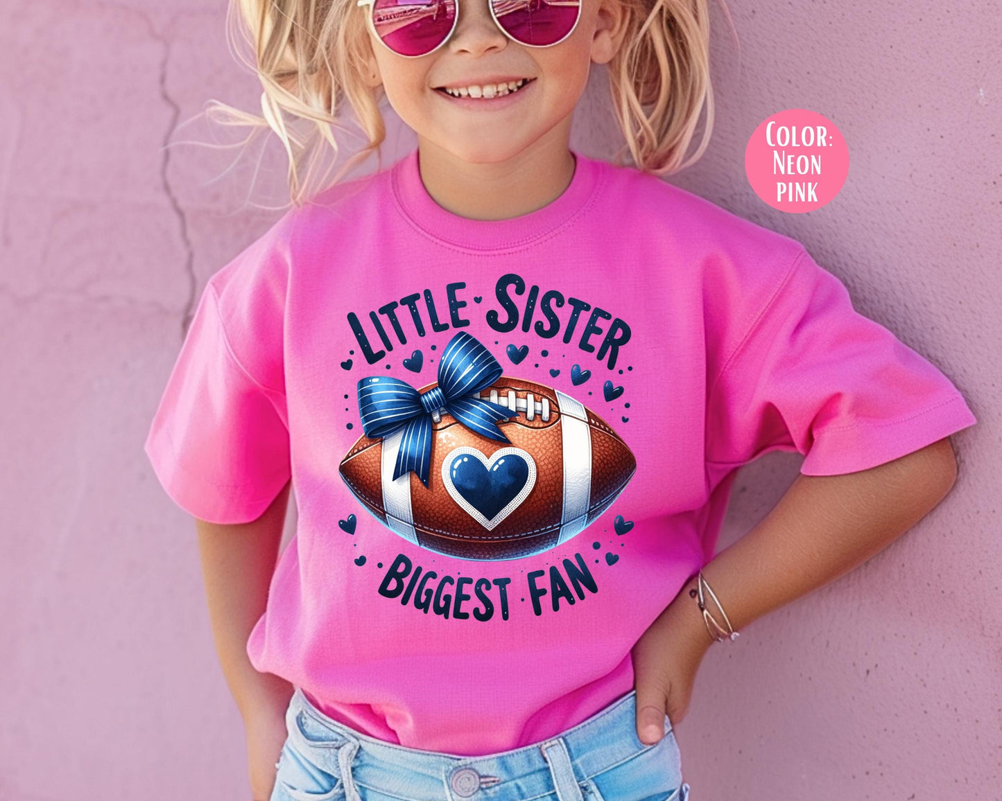 Comfort Colors® Little Sister Biggest Fan Shirt, Football Sister Shirt, Sister of Football Player, Little Sister Shirt
