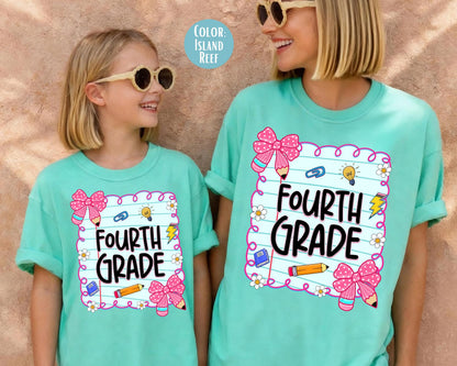Comfort Colors® Coquette Fourth Grade Shirt, 4th Grade Teacher Shirts