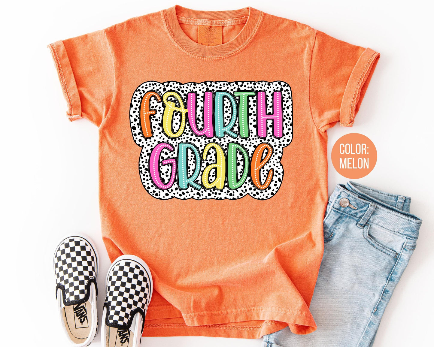 Comfort Colors Dalmatian Fourth Grade Shirt - Back to School Tee