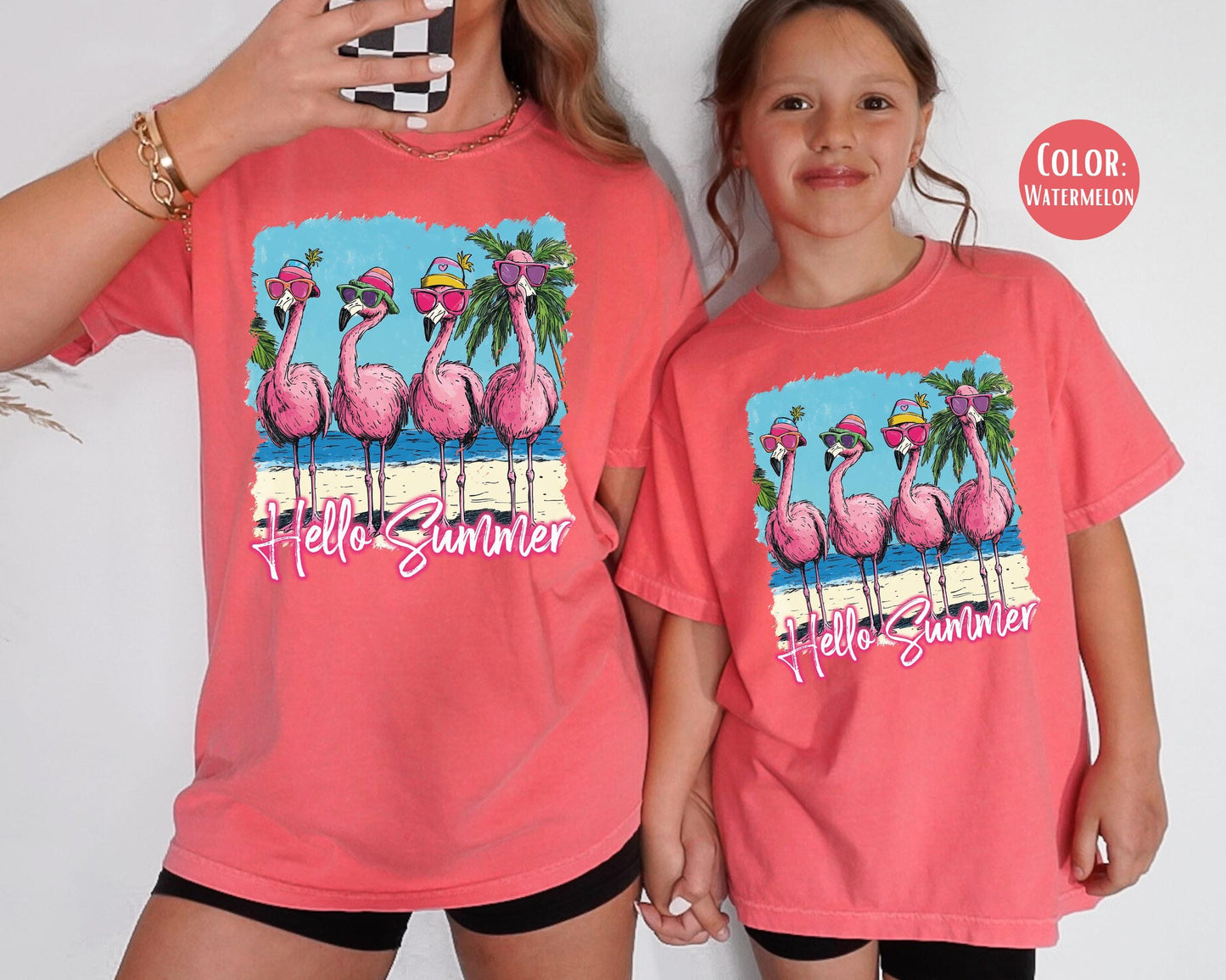 Comfort Colors Flamingo Shirt: Matching Mom & Daughter Summer Tees