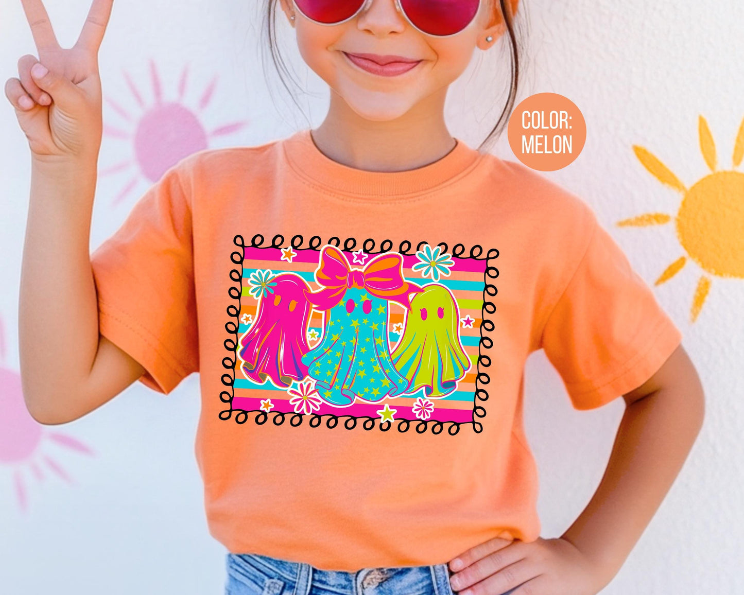 Comfort Colors Neon Ghost Halloween Shirt: Matching Mom & Daughter