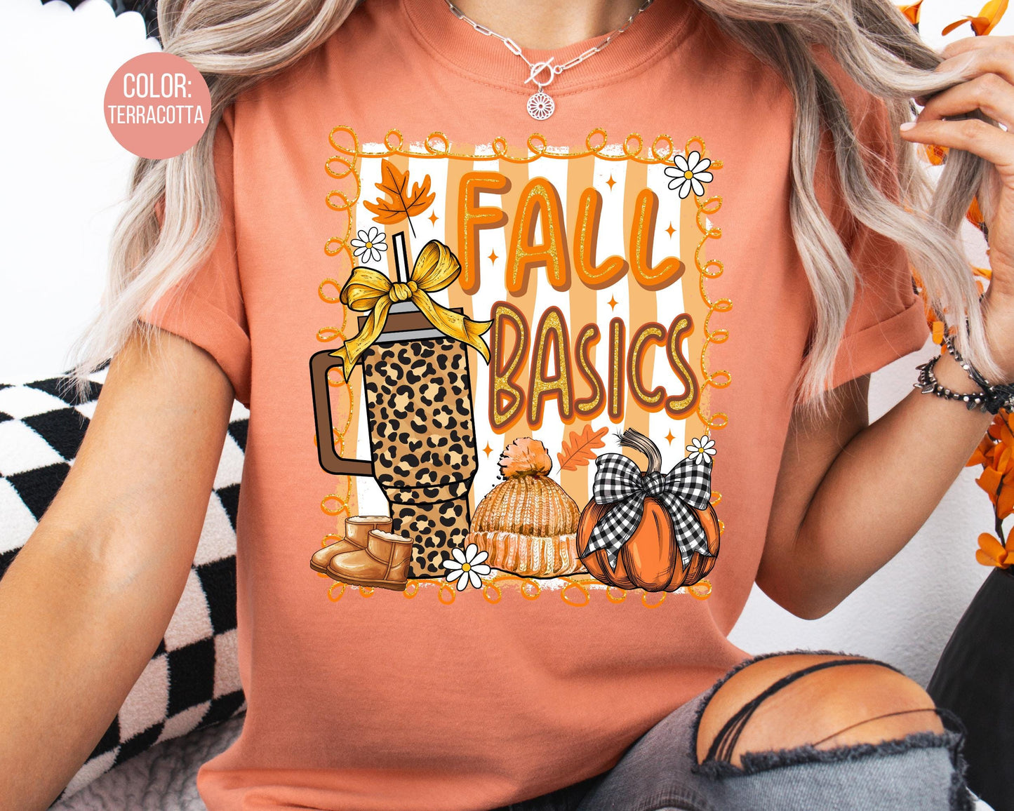 Comfort Colors Leopard Print Fall Shirt: Girly Basic Tee