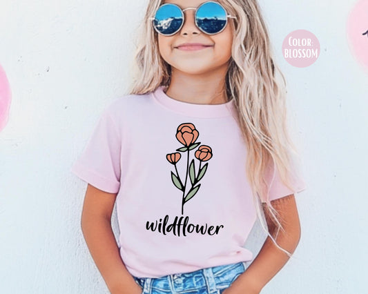Comfort Colors Wildflower Shirt: Girls Youth Tee