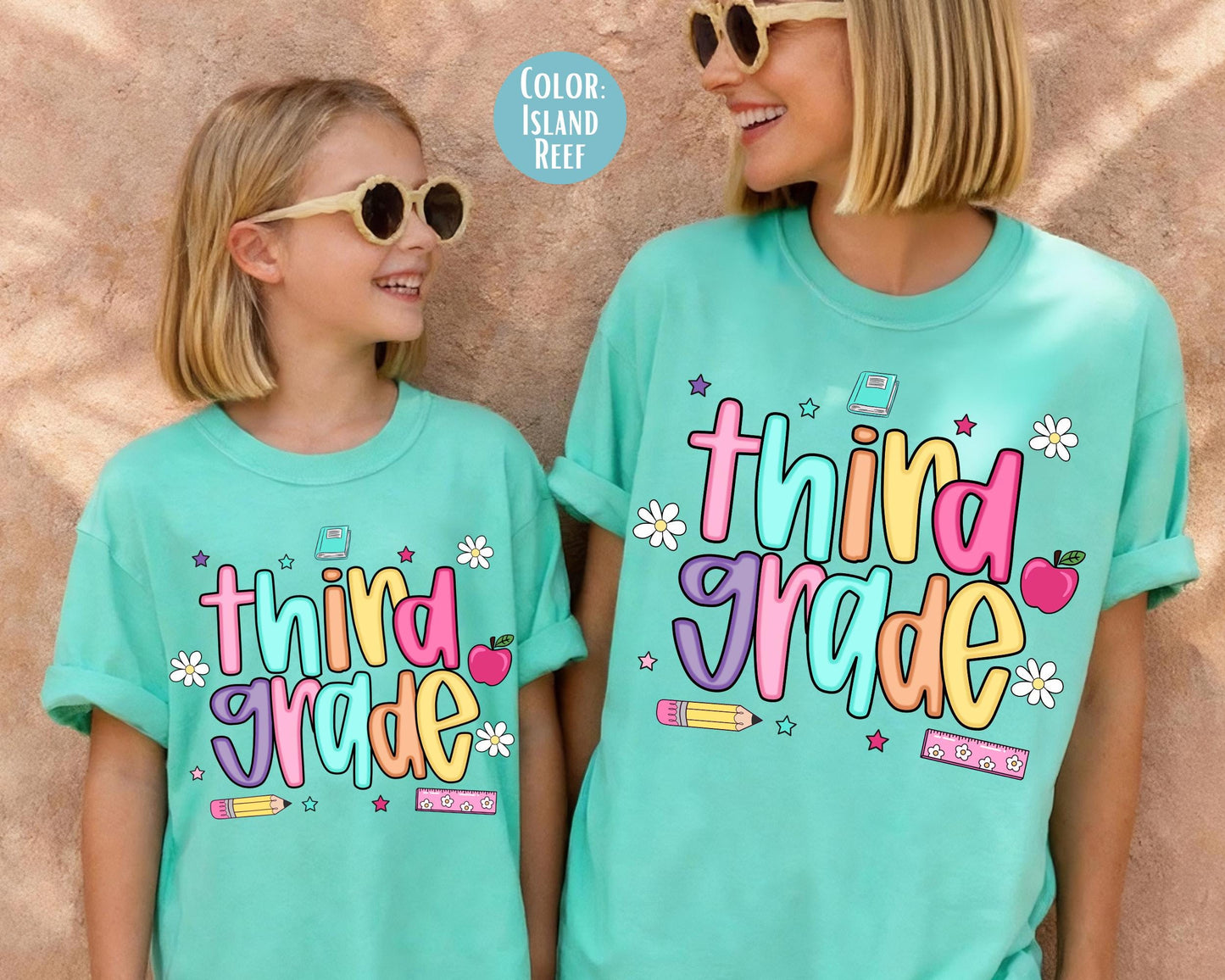 Comfort Colors® Colorful Preppy Third Grade Shirt, 3rd Grade Teacher Shirts