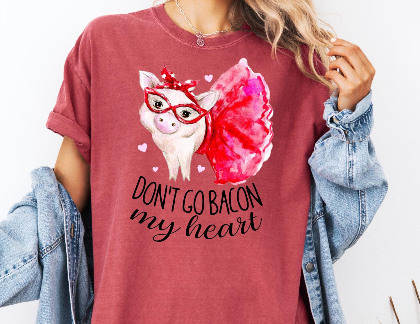 Comfort Colors Pig Valentine Shirt: Funny Bacon Pun Tee
