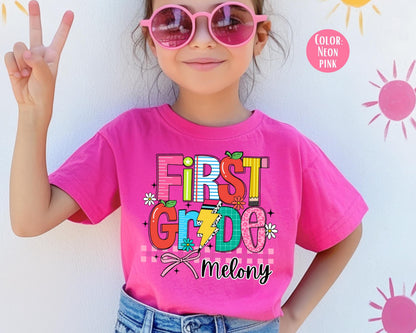 Comfort Colors First Grade Shirt: Custom Back to School Tee