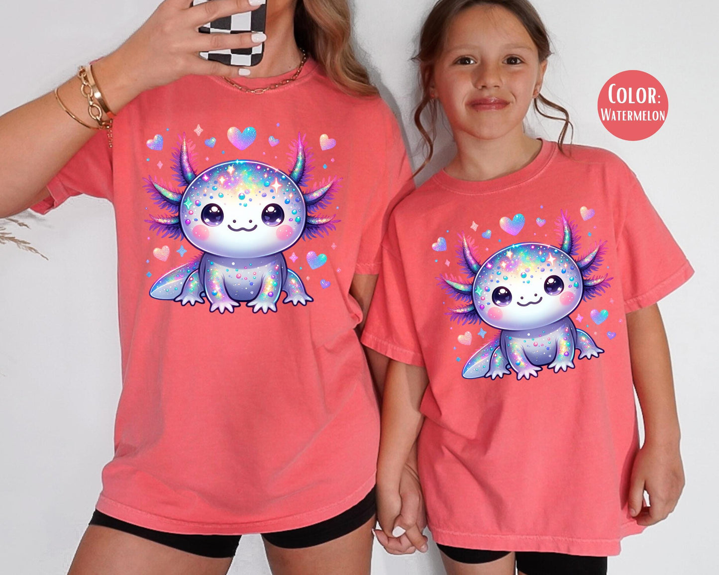 Comfort Colors® Cute Axolotl Shirt, Girls Axolotl Shirt, Cute Youth Shirts, Matching Mom and Daughter Shirts, Axolotl Gift