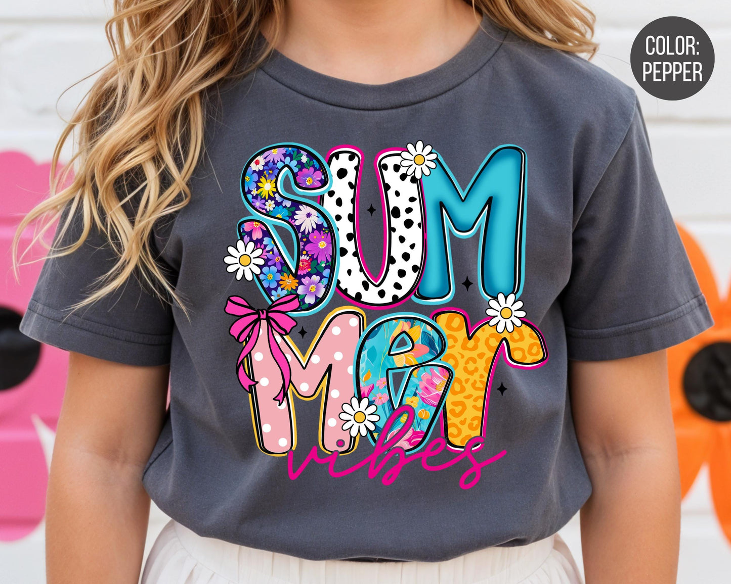 Comfort Colors® Floral Summer Vibes Shirt, Summer Shirts