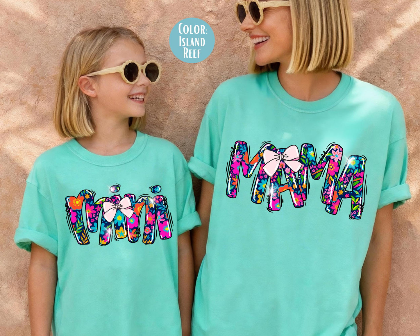 Comfort Colors® Summer Floral Mama and Mini Shirt, Matching Mommy and Me Shirts