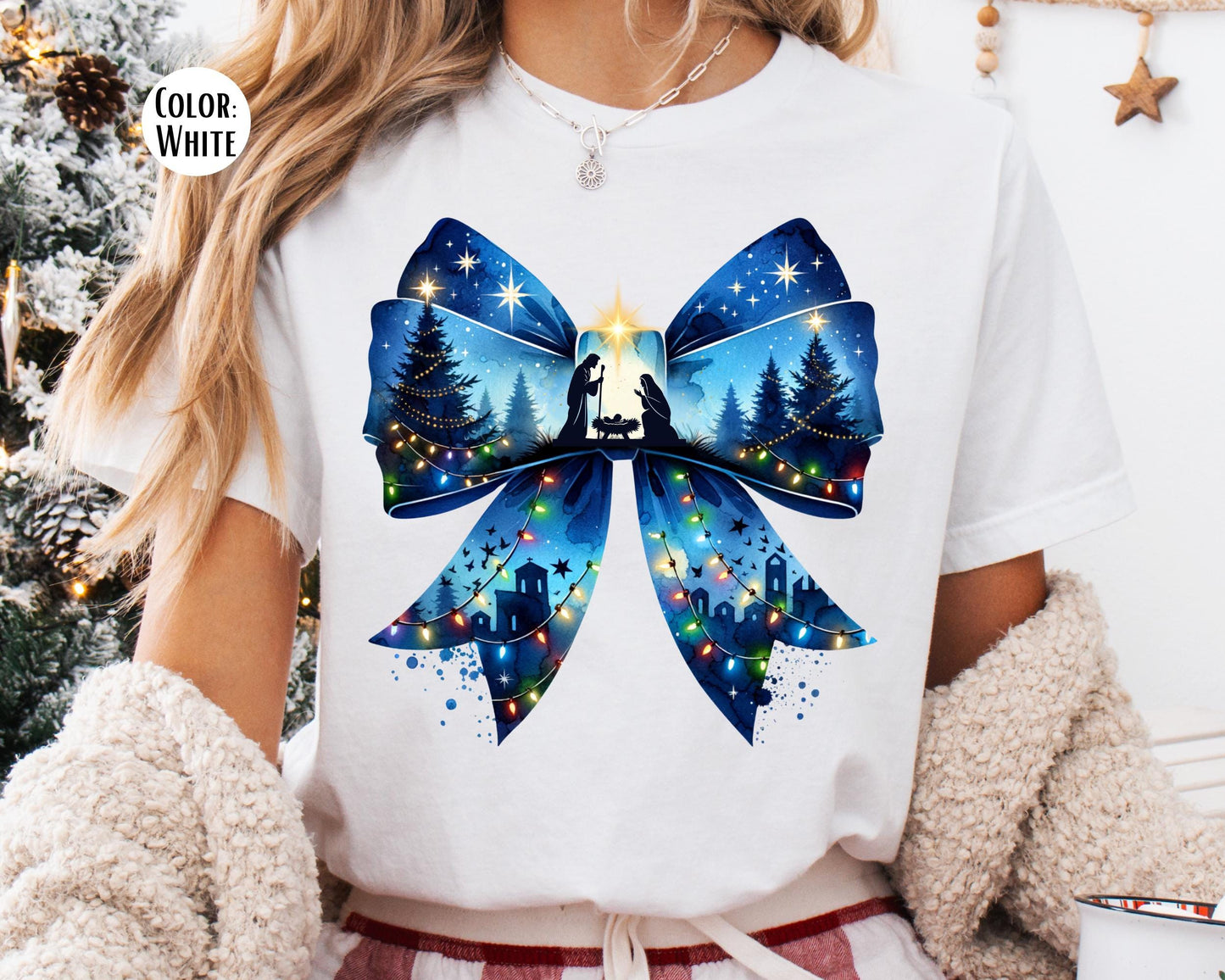 Comfort Colors Birth of Christ Shirt: Nativity Christmas Coquette Shirt