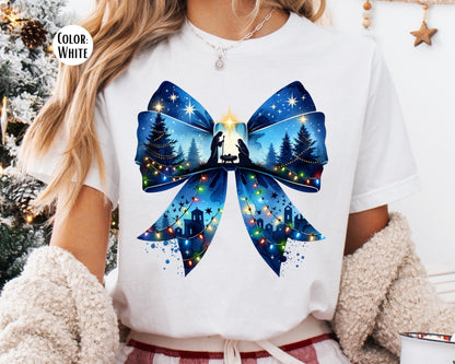 Comfort Colors Birth of Christ Shirt: Nativity Christmas Coquette Shirt