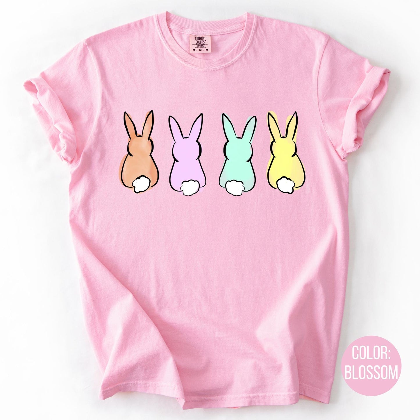 Comfort Colors Colorful Bunny T-Shirt - Happy Easter Gift