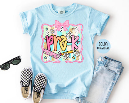 Comfort Colors Pre-K Shirt: Coquette Back to School Tee