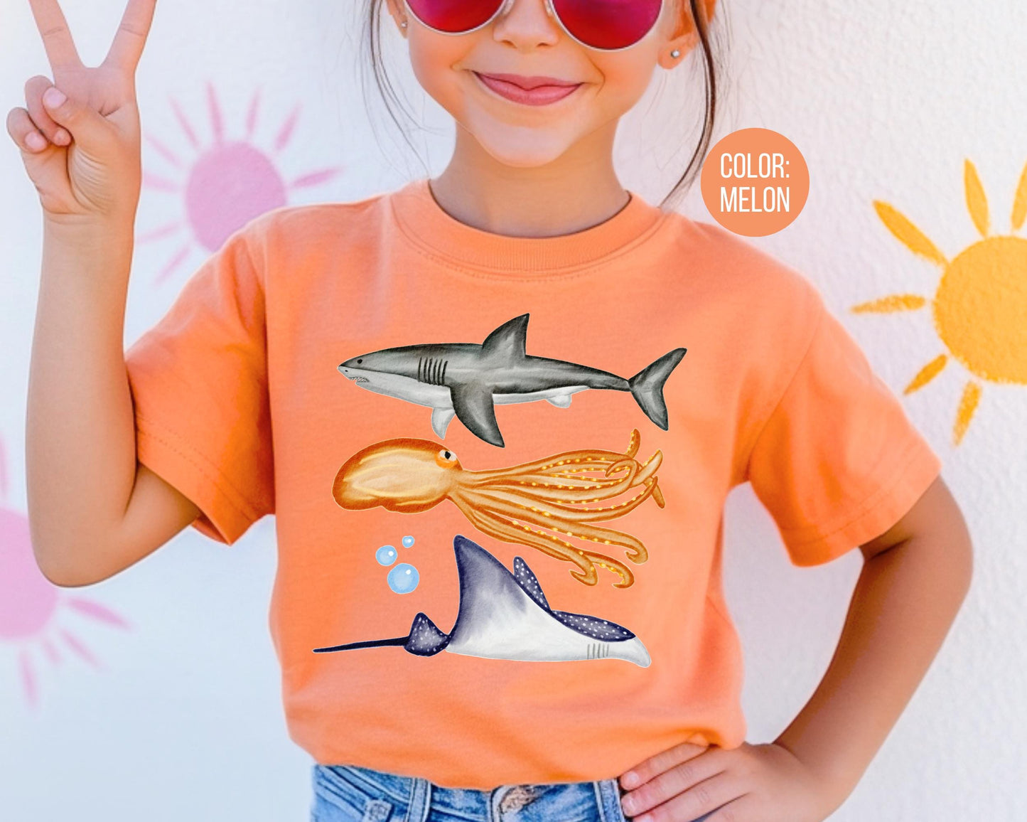 Comfort Colors® Kids Sea Creatures Shirt, Aquarium Shirts